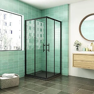 Mamparas negras de ducha y bañera