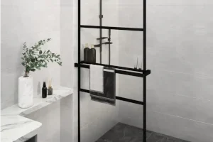 Mampara industrial de ducha negra