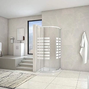 Mampara de ducah semicircular