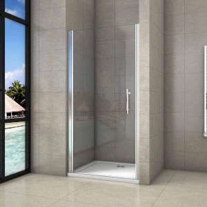mampara frontal abatible de cristal templado