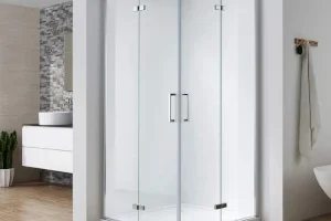 Mampara de ducha angular de esquina plegable